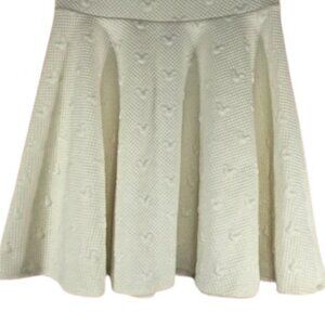 LC Lauren Conrad Disney Collection Womens A Line Pleated Mini Skirt Cream L